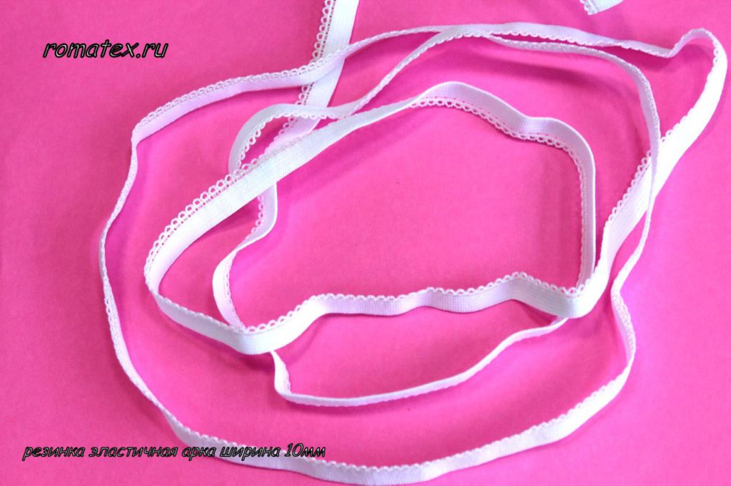 Ткань резинка бельевая арка мелкая белая 10 мм (фурнитура)